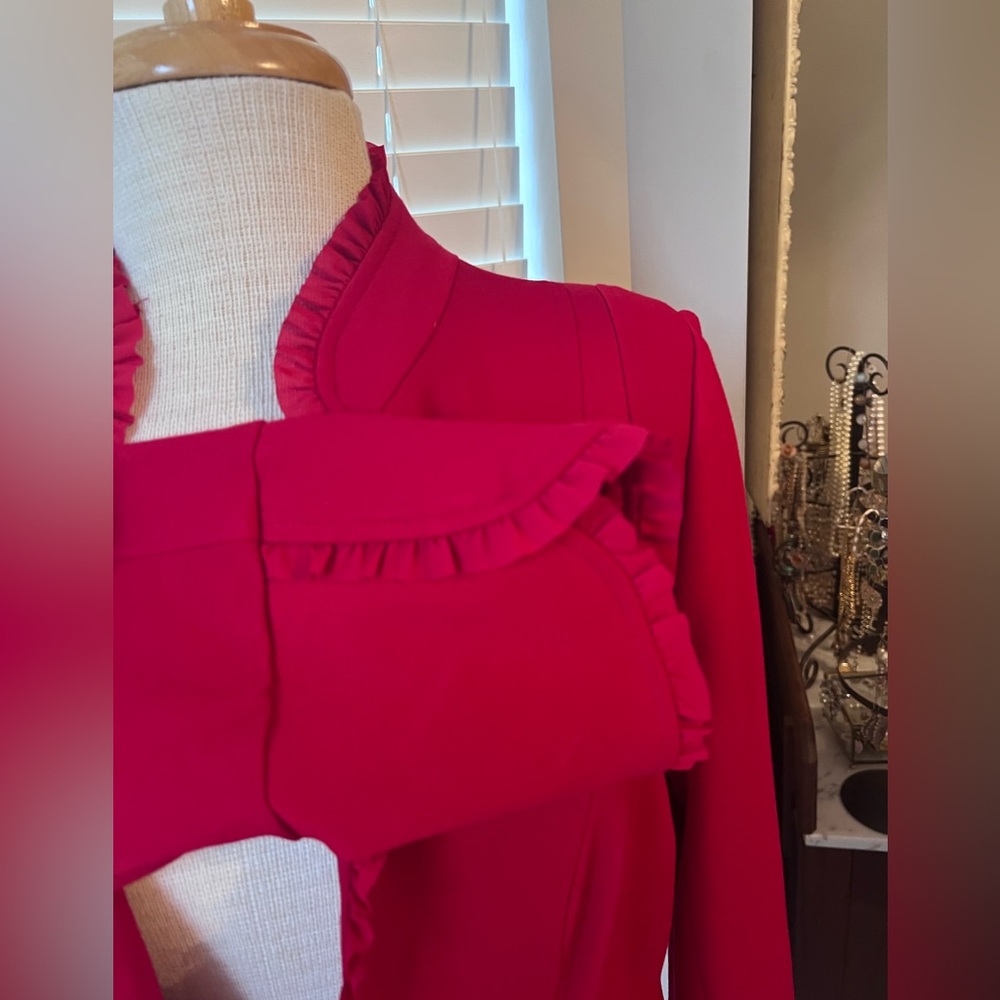 Chico’s Red Ruffle Blazer Jacket - Picture 7 of 8